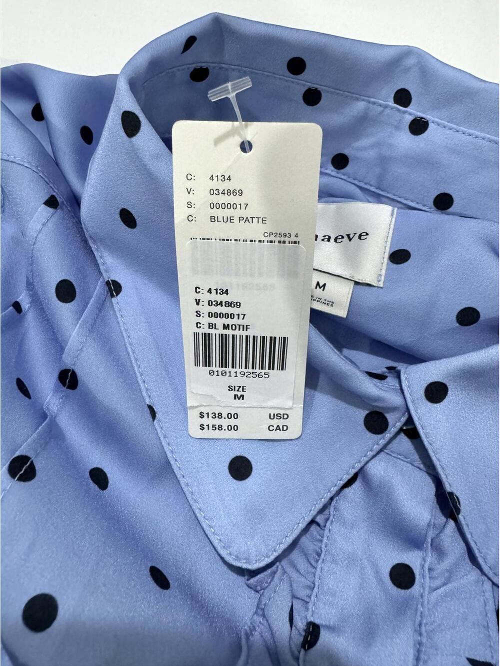 NWT Anthropologie Maeve Blue Polka Dot Cap-Sleeve Button Front Romper Siz Medium - Picture 6 of 9